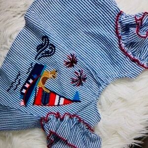 Adorable striped sailboat style blouse